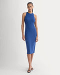 Cutaway Ribbed Midi Dress | Estate Blue