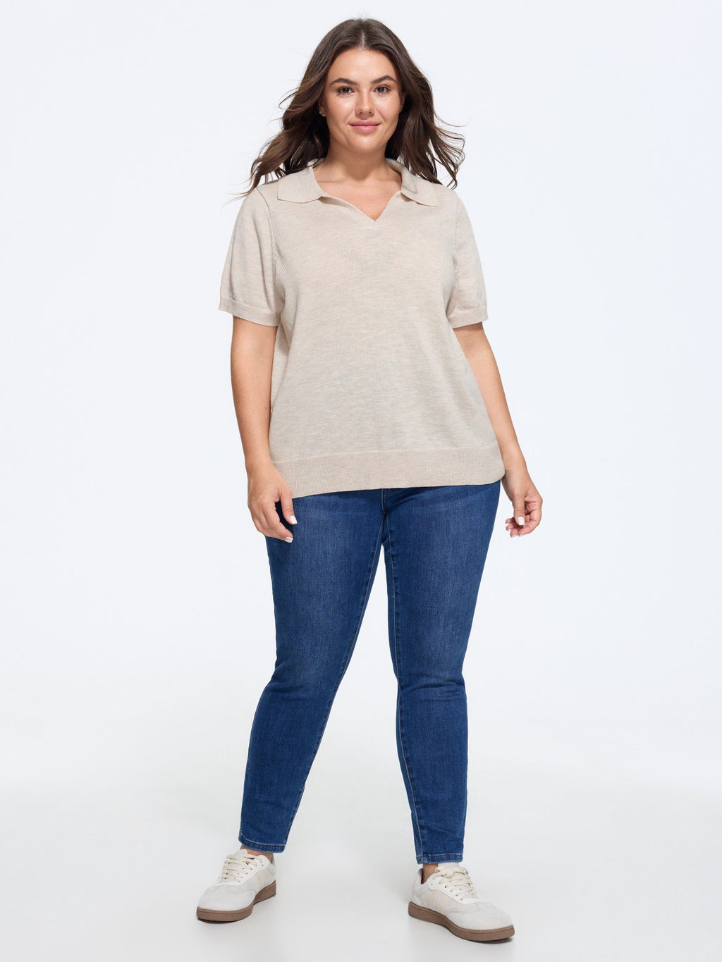 Heather Polo Collar Short Sleeve Pullover