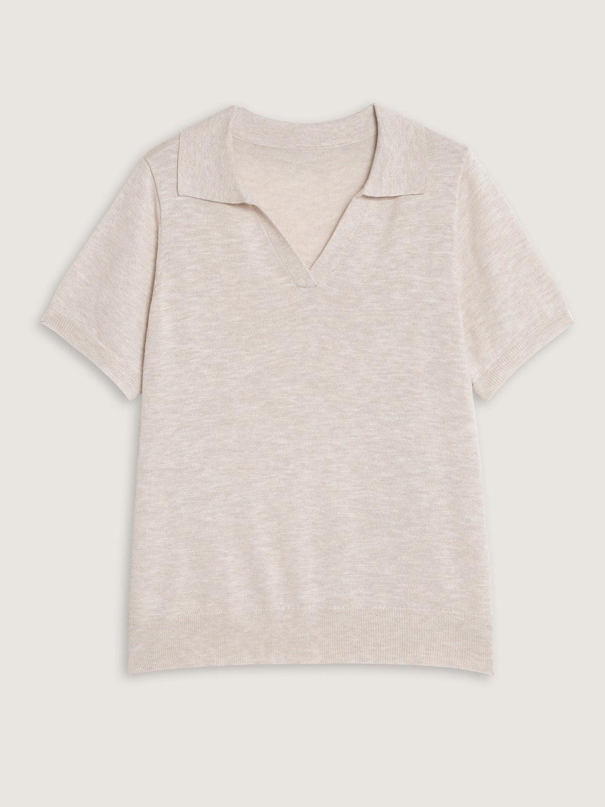 Heather Polo Collar Short Sleeve Pullover