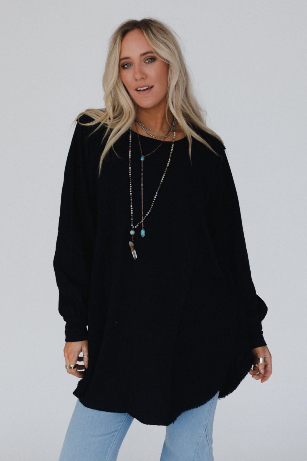 The Nest Nothing Better Contrast Top - Black