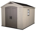 Keter Factor 8 x 11 Foot All Weather Resin Outdoor Storage Shed, Taupe