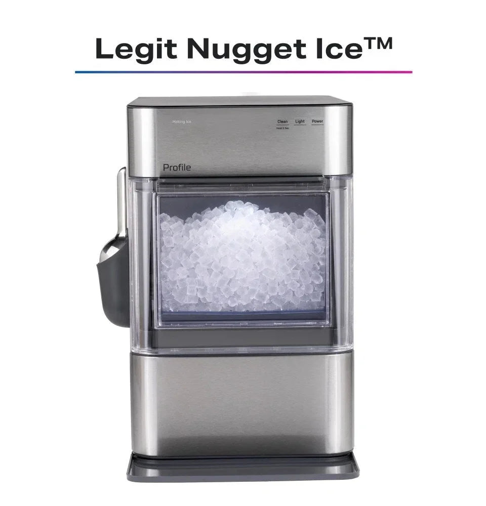 GE Profile Opal 2.0 Ultra Nugget Ice Maker with Scale Inhibiting Filter,Scoop Included,38 lbs in 24 Hours,Pellet Ice Machine with WiFi & Smart Connected,Stainless Steel