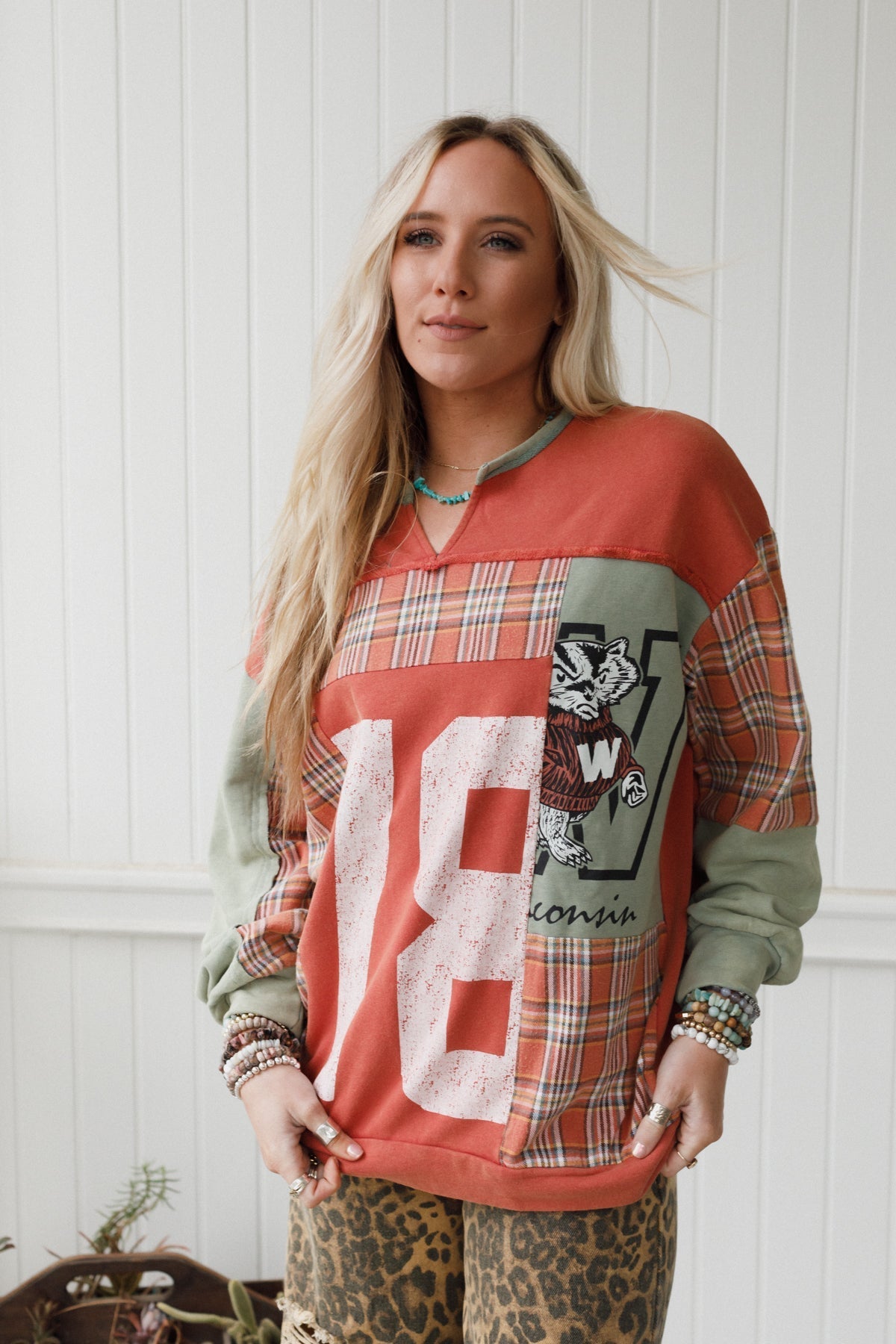Retro Chill Color Block Top - Rust