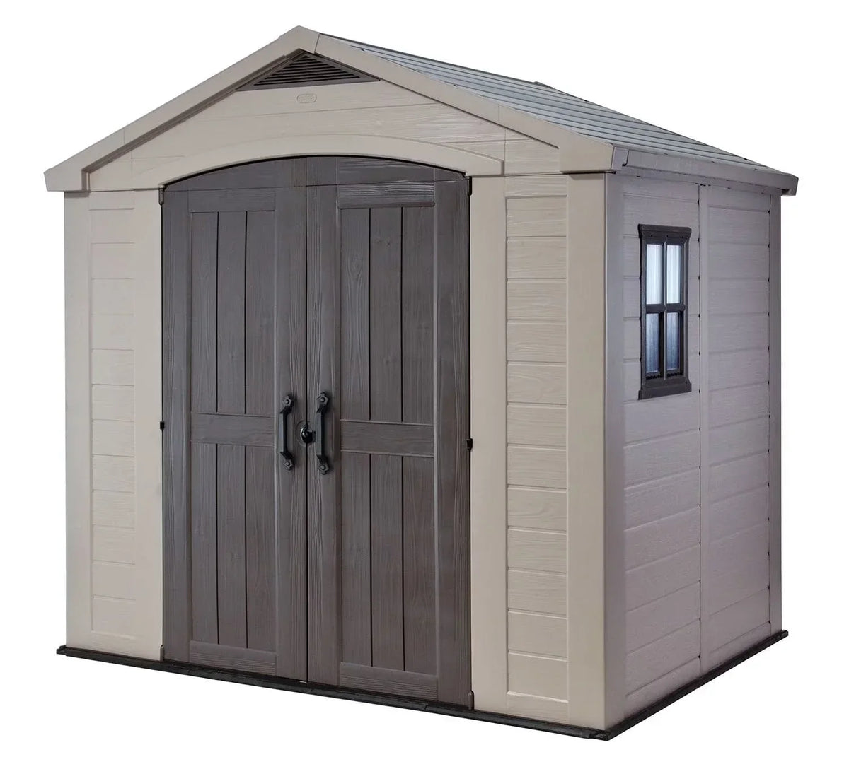 Keter Factor 8 x 11 Foot All Weather Resin Outdoor Storage Shed, Taupe