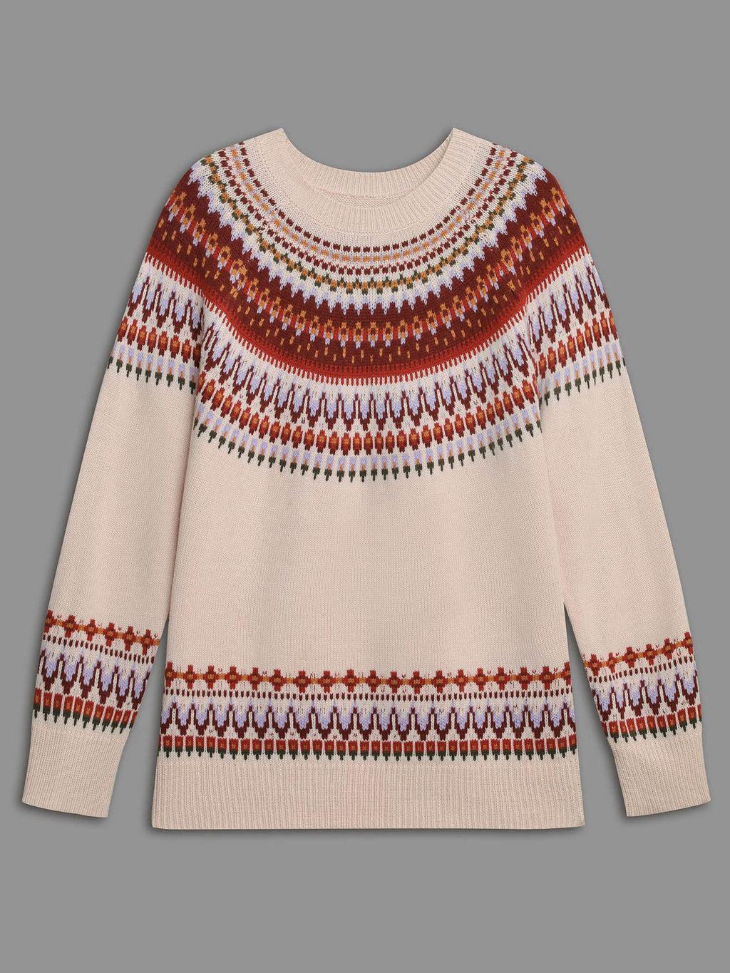 Round Neck Bandana Color Contrast Pullover
