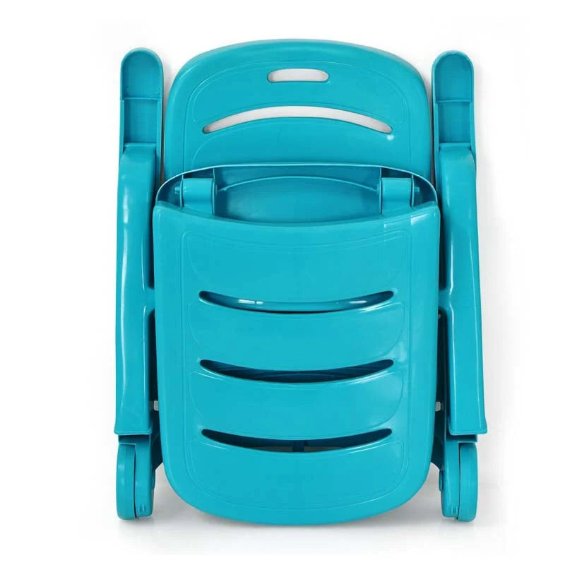 Rolling Folding Plastic Pool Lounge Chair With Armrests 5 Position Outdoor Sun Lounger Patio Deck Chair Beach Chair - Comfortable And Ergonomic Design