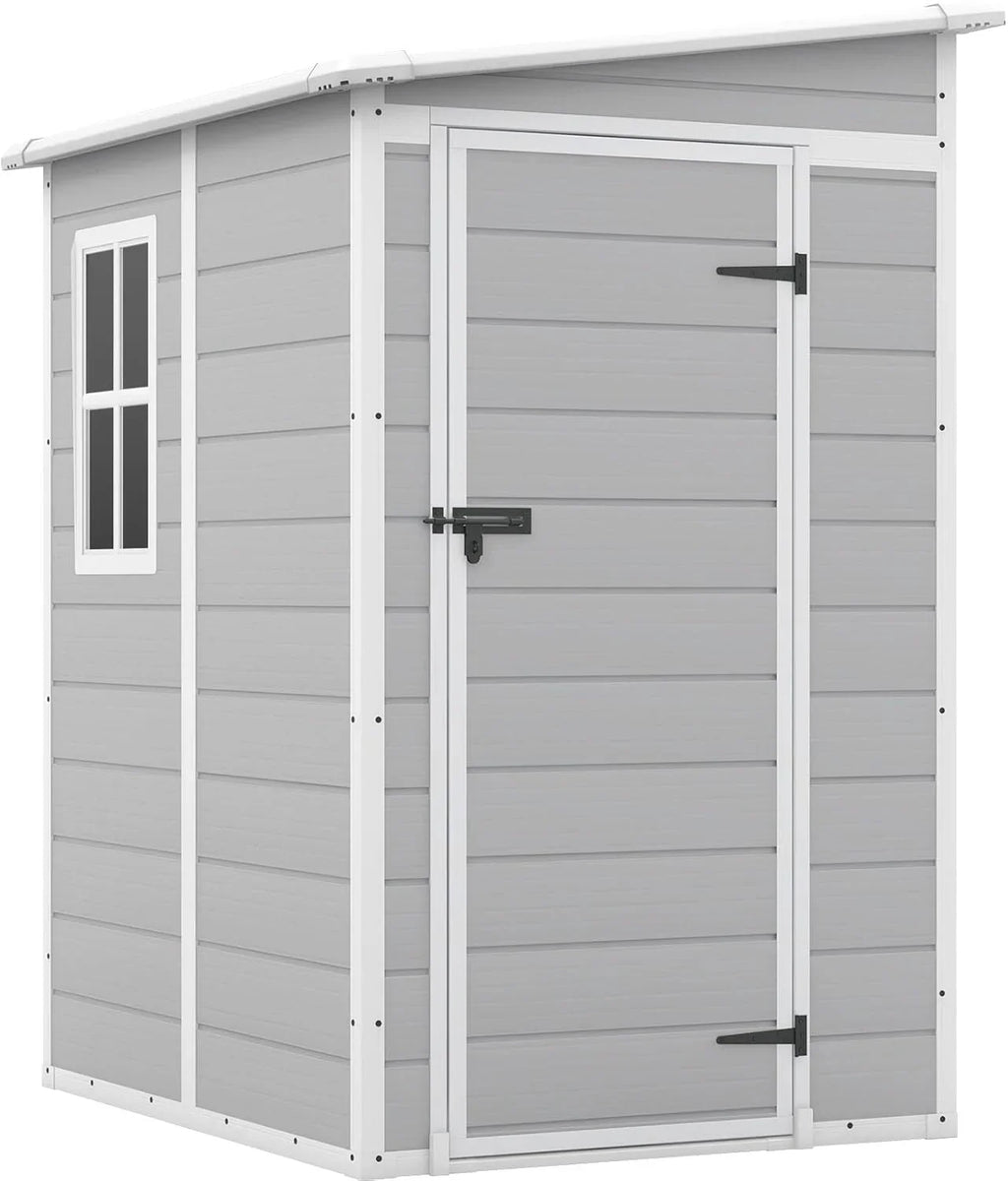Patiowell 6x4 FT Plastic Outdoor Storage Shed with Floor, Resin Outdoor Storage Shed