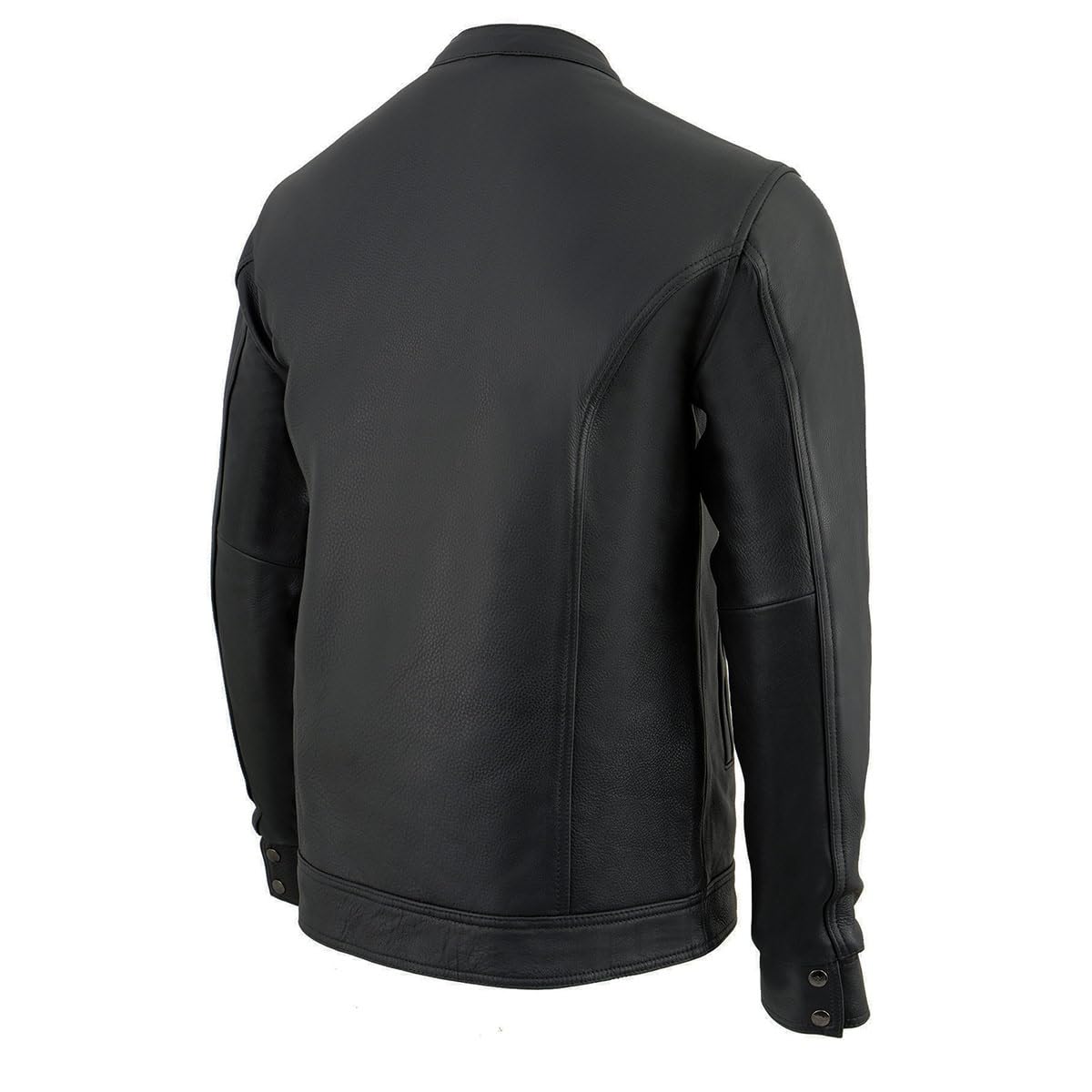 Milwaukee Leather MLM1610 Men's Club Style Black Casual Biker Leather Shirt with Dual Closure - Medium