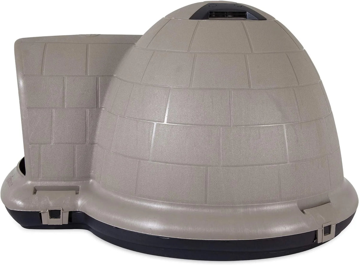 Petmate Indigo Dog House (Igloo Dog House, Made in USA with 90% Recycled Materials, All-Weather Protection Pet Shelter) for XL Dogs -90 to 125 pounds, Made in USA