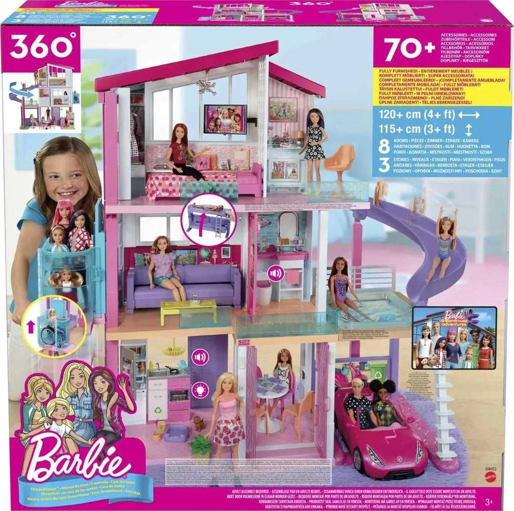 Barbie DreamHouse Dollhouse with 70+ Accessories Working Elevator Lights & Sounds