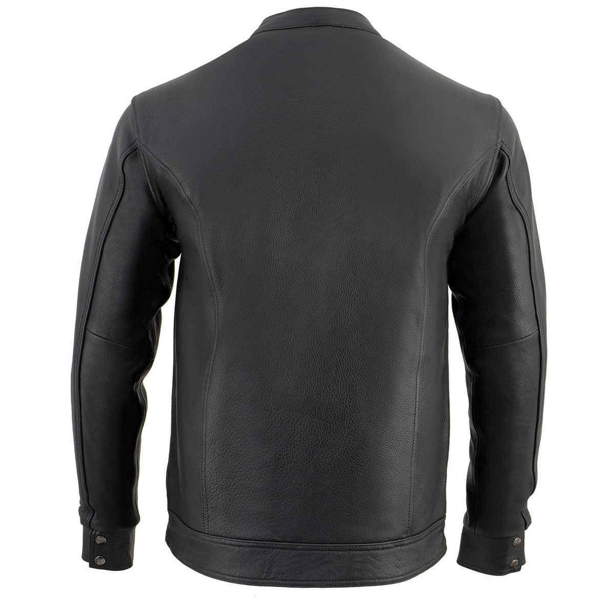 Milwaukee Leather MLM1610 Men's Club Style Black Casual Biker Leather Shirt with Dual Closure - Medium
