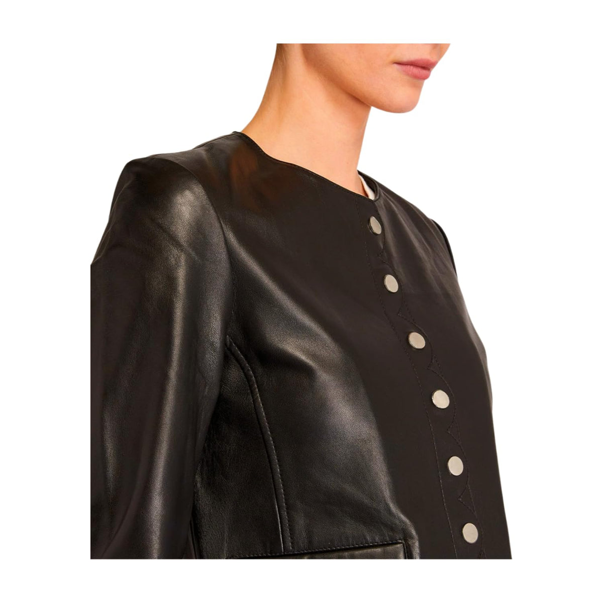 Captain Cory Black Women's Designer Leather Jacket 100% Real Lambskin. Button-Front. and Long Sleeves (XXX-Large)