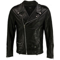 Men's Black Genuine Lambskin Leather Biker Jacket VINTAGE REAL BROWN MOTORCYCLE JACKETS FOR MEN (US. Alpha. Medium. Regular. Regular. BLACK R)