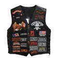 WalnutKing Men Leather Motorcycle Jacket Vest Plastered Embroidery Cool Patches Biker Vest (US. Alpha. XX-Large. Regular. Regular. Man00)
