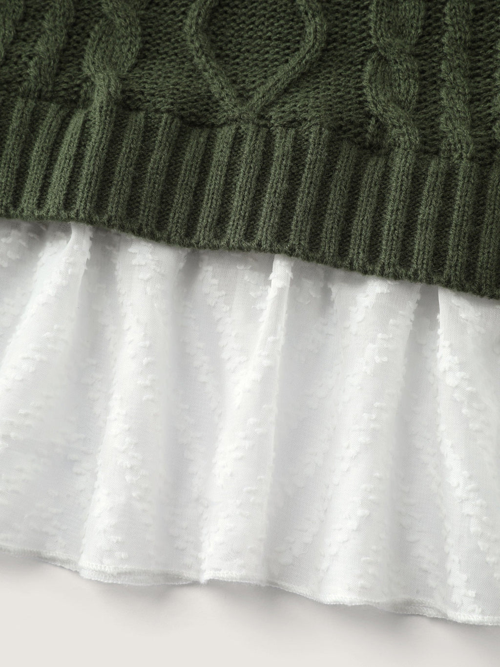 Twisted Stitch Woven Spliced Pullover