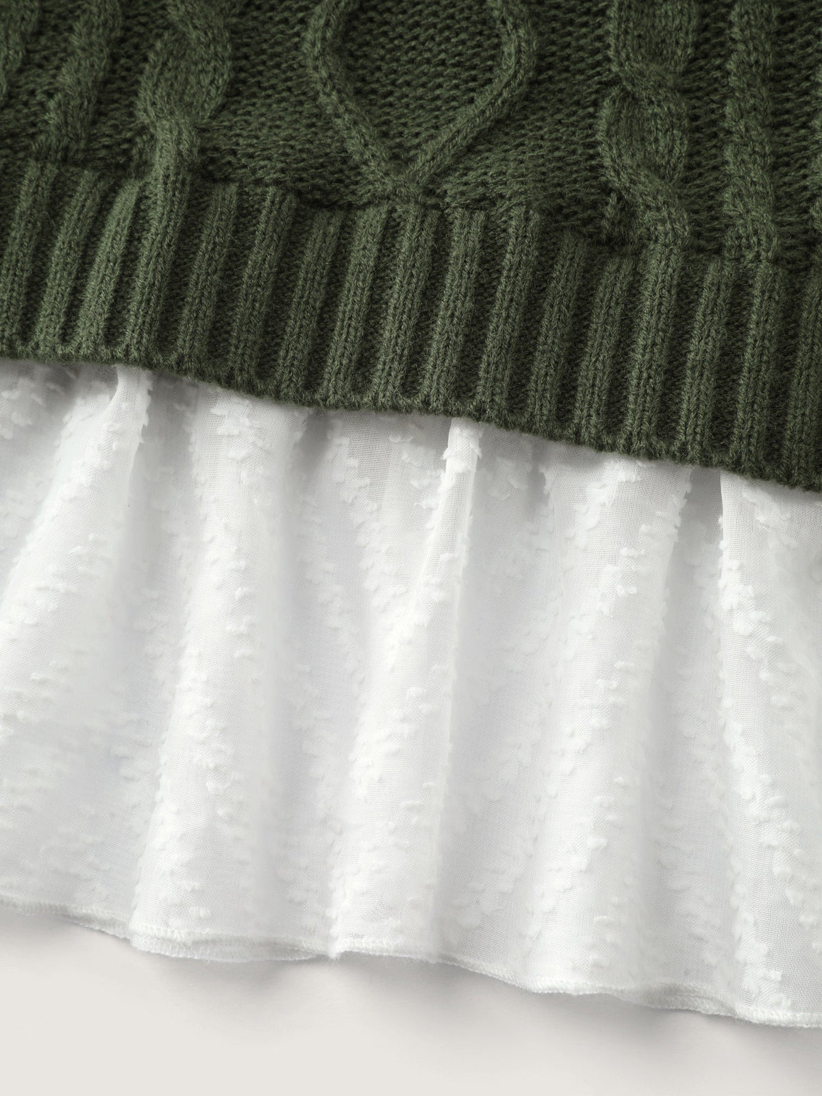 Twisted Stitch Woven Spliced Pullover