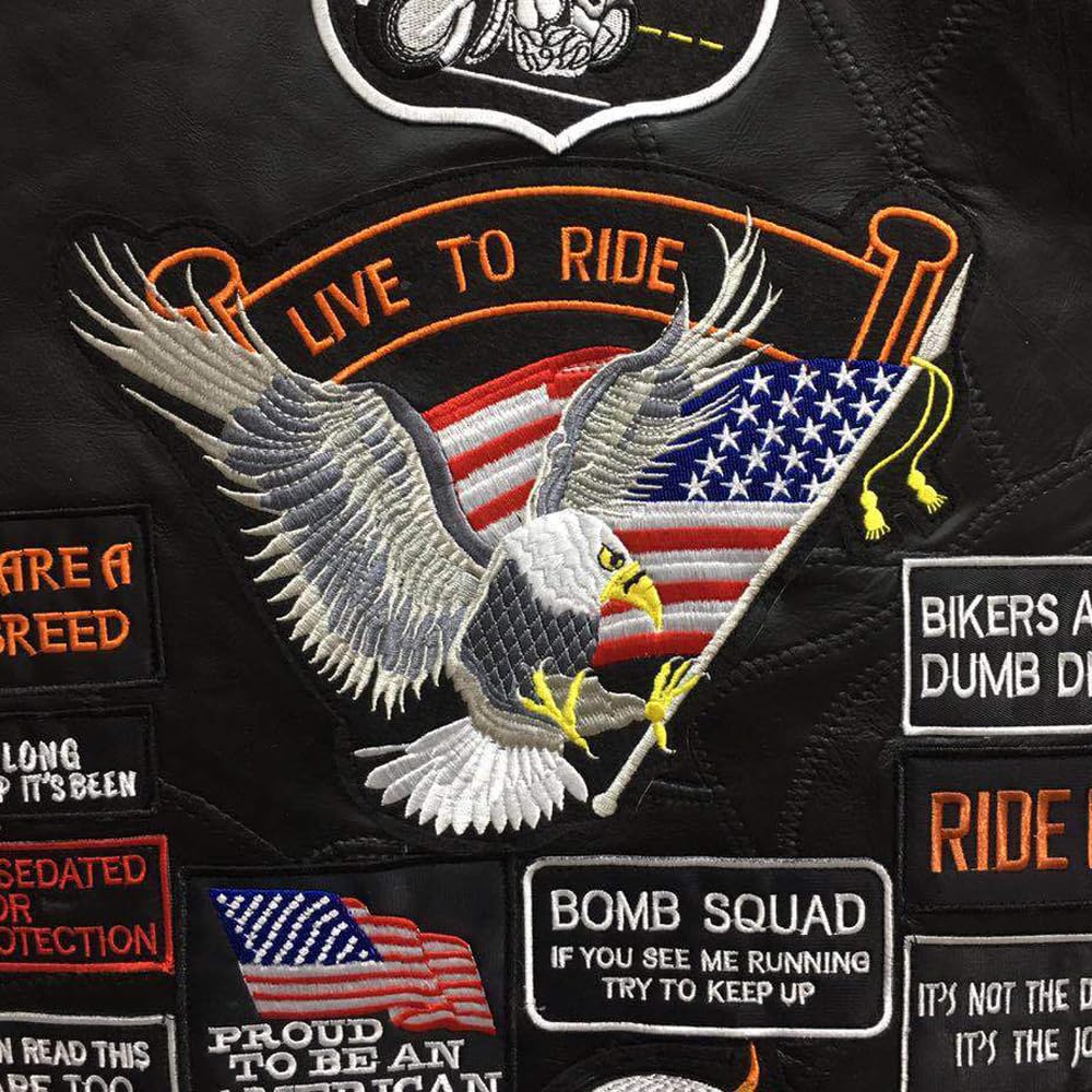 WalnutKing Men Leather Motorcycle Jacket Vest Plastered Embroidery Cool Patches Biker Vest (US. Alpha. XX-Large. Regular. Regular. Man00)
