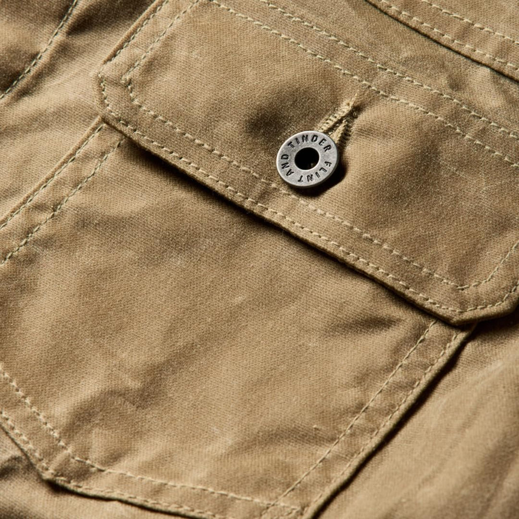 Huckberry Flint and Tinder Men's Flannel-Lined Waxed Trucker Jacket