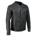 Milwaukee Leather MLM1604 Men's Stand-Up Collar Black Casual Biker Goat Skin Leather Shirt with Dual Closure - X-Large
