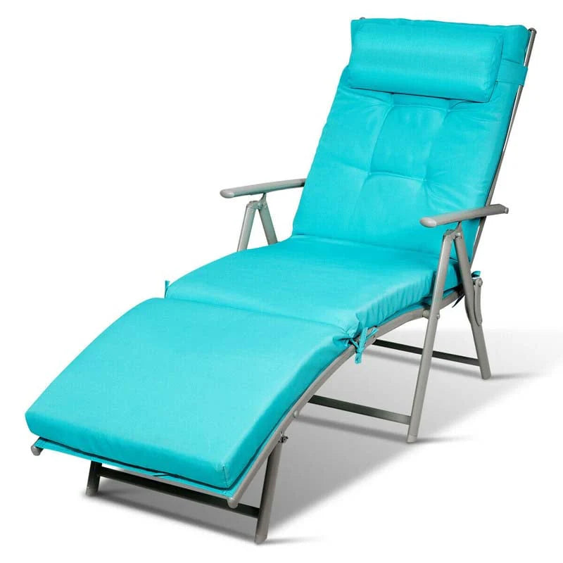 7 Position Folding Outdoor Chaise Lounge Chair Lightweight Patio Pool Chair Sun Lounger With Cushion Amp Pillow - Comfortable And Ergonomic Design