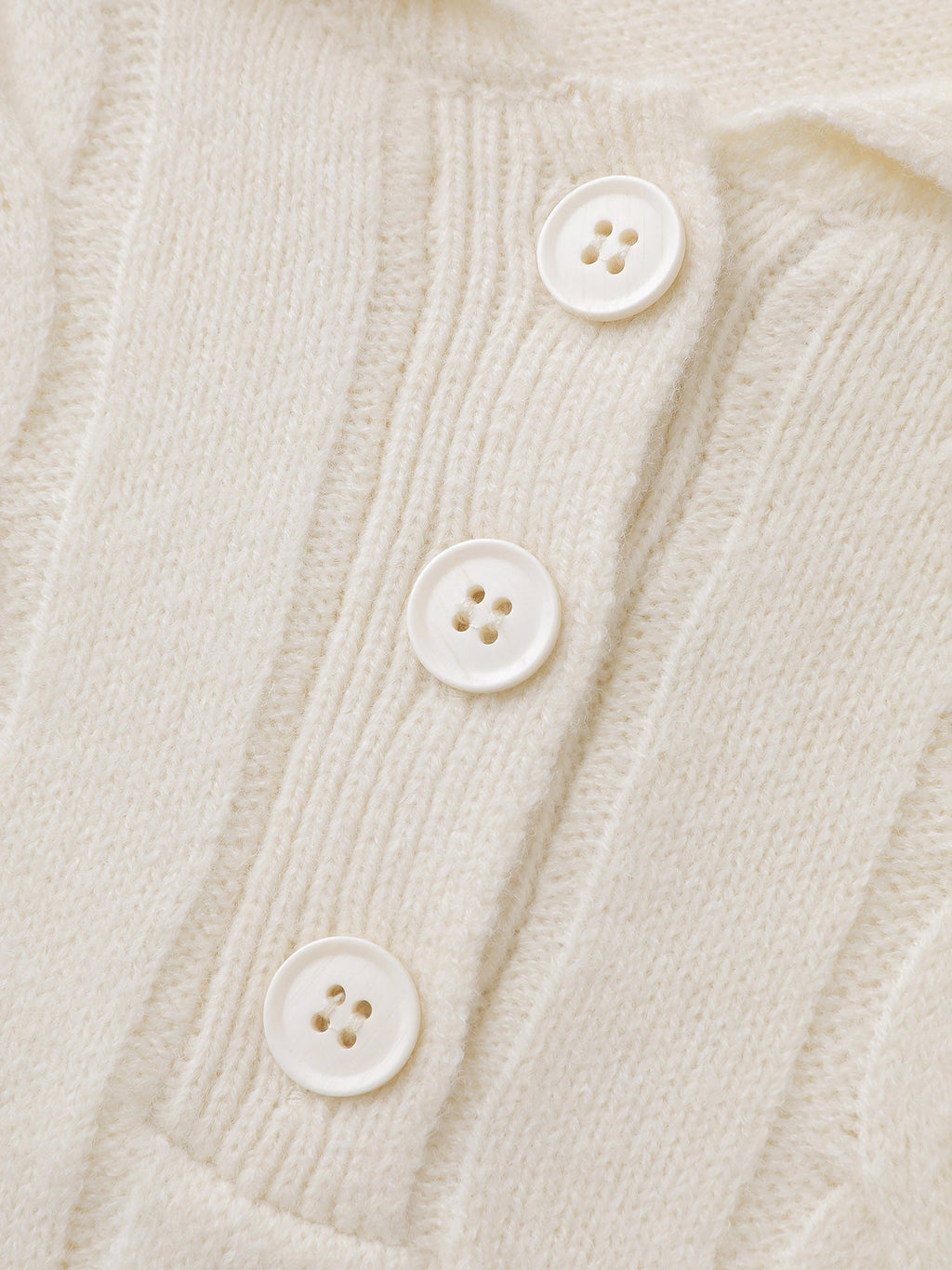 Supersoft Cable Knit Polo Collar Solid Pullover