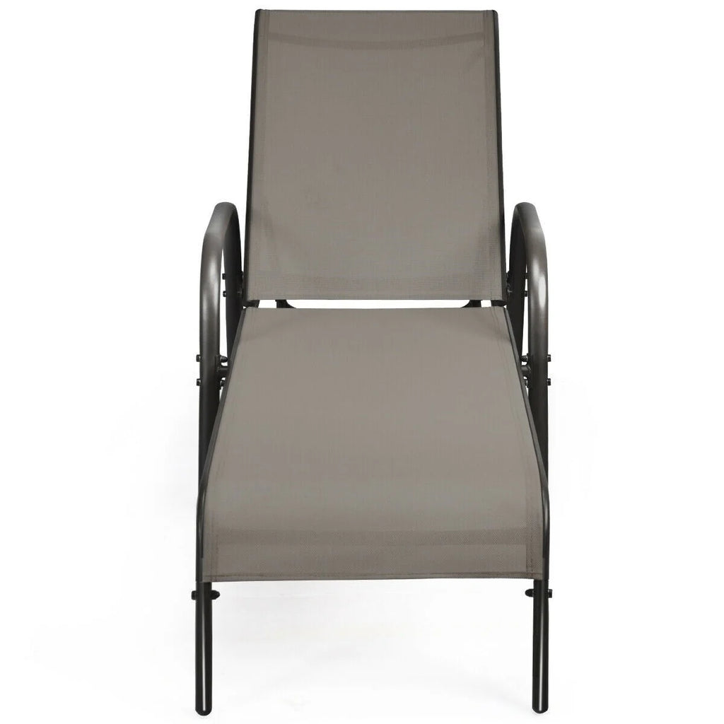 2 Pcs 5 Position Fabric Folding Outdoor Chaise Lounge Chairs Lightweight Pool Chairs Patio Lawn Recliner Sun Lounger - Comfortable And Ergonomic Design