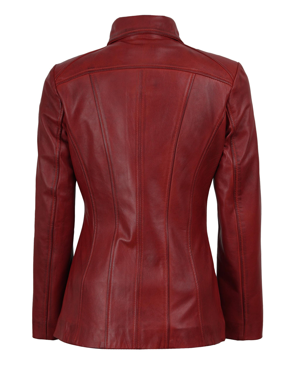 fjackets Real Lambskin Shirt Collar Style Women Leather Coat -Stylish Leather Jackets. Marsha Women's Jacket Red Wax| [1332066]. 2XL