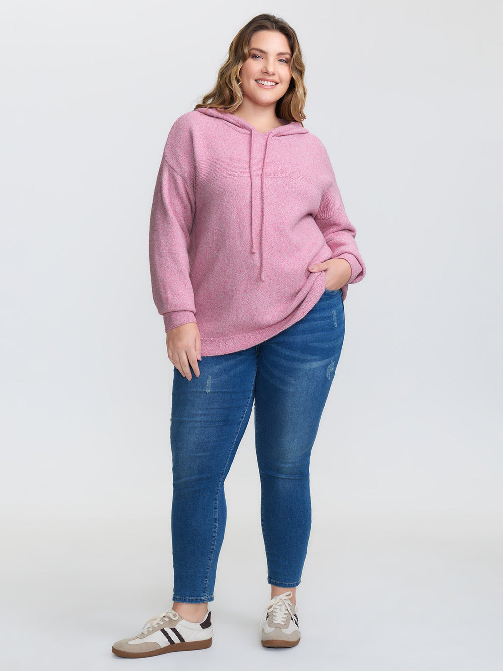 Textured Hooded Relaxed-Fit Pullover