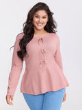 Bowknot Cinched-Waist A-Line Pullover