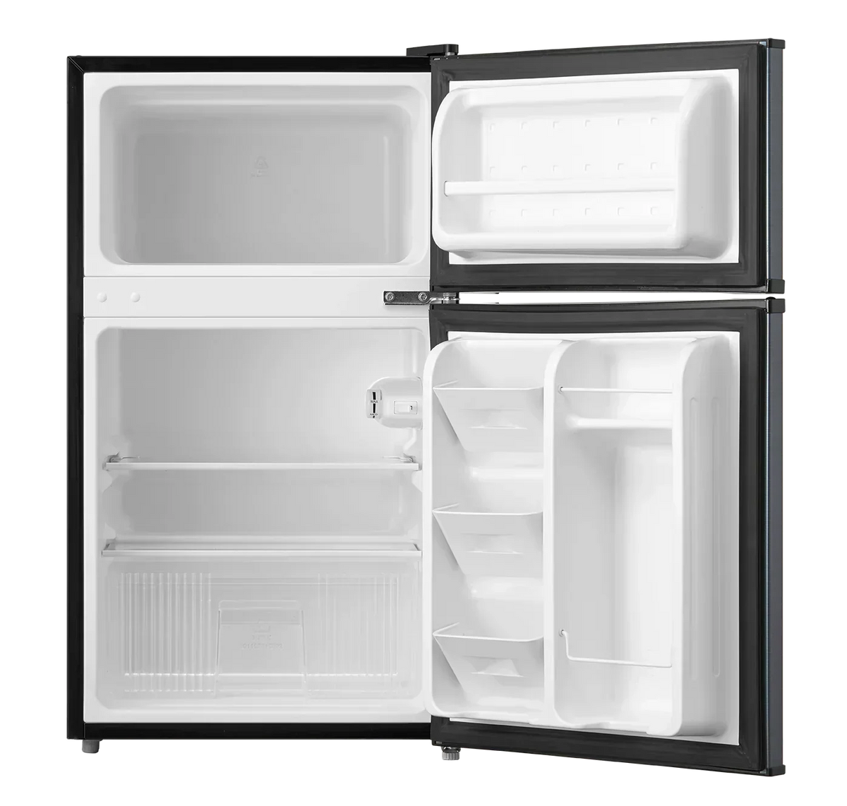 Arctic King 3.2 Cu ft Two Door Mini Fridge with Freezer, Stainless Steel, E-Star