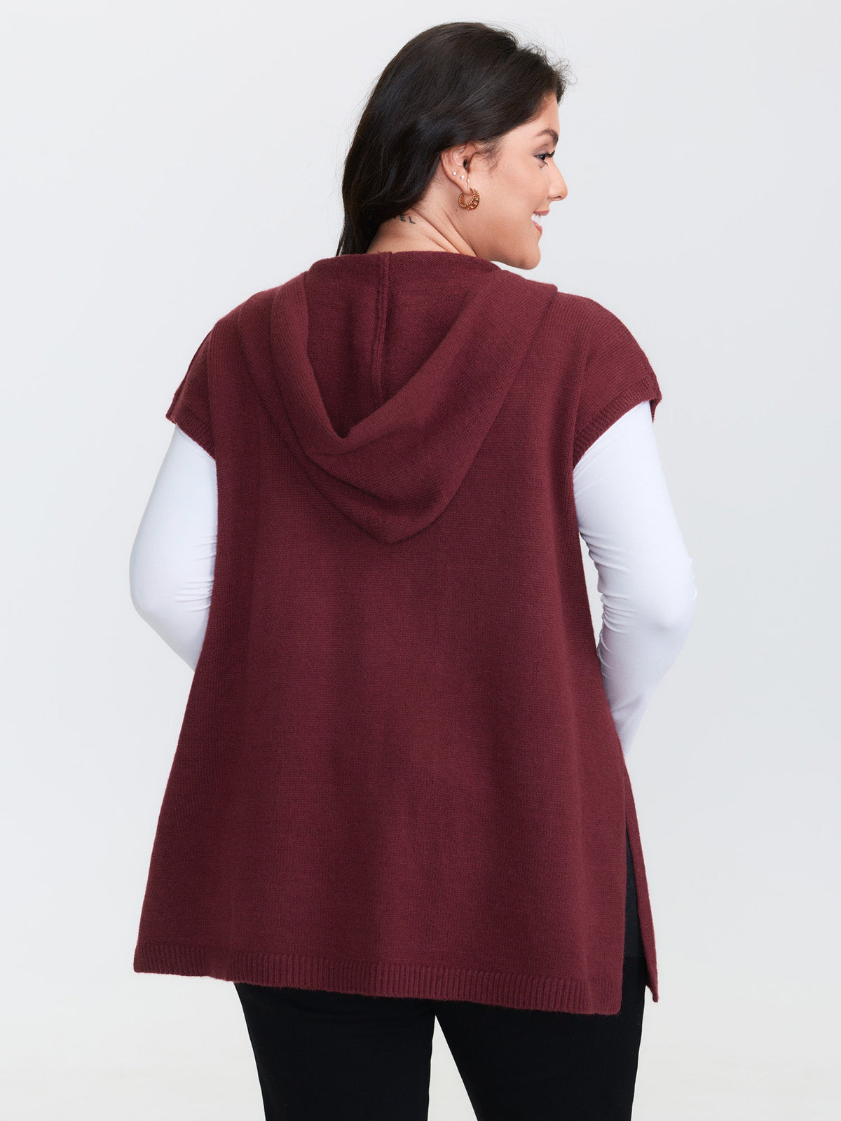Half-Zip Hooded Sleeveless Pocketed Pullover