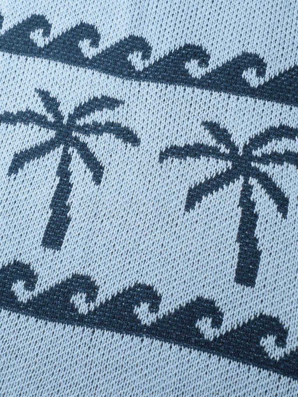 Coconut Tree Pattern Jacquard Pullover