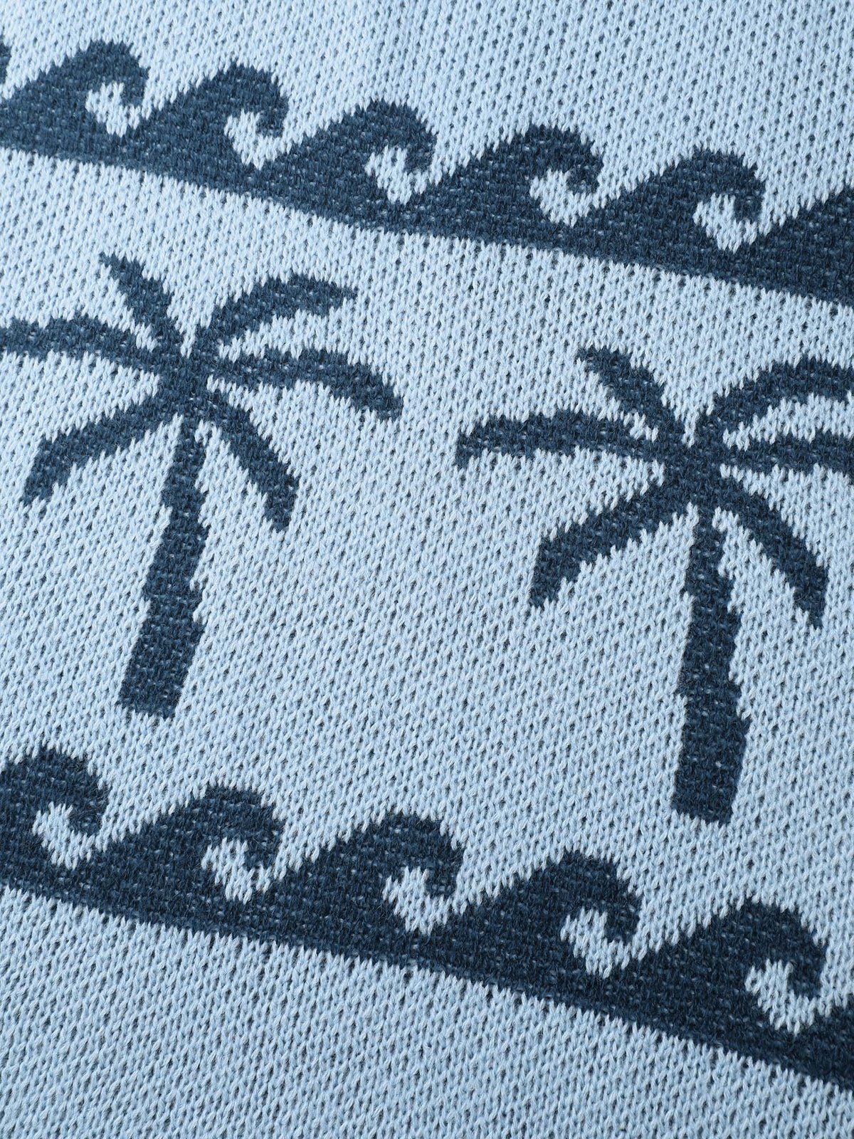 Coconut Tree Pattern Jacquard Pullover