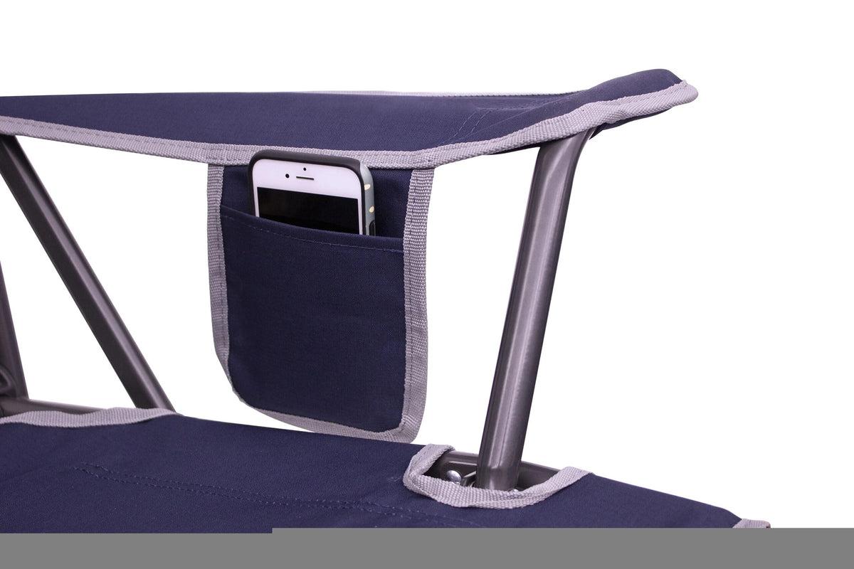 GCI Outdoor Comfort Pro Rocker Foldable Camp Chair, Indigo �C Durable, Portable, with Beverage Holder & Phone Pocket
