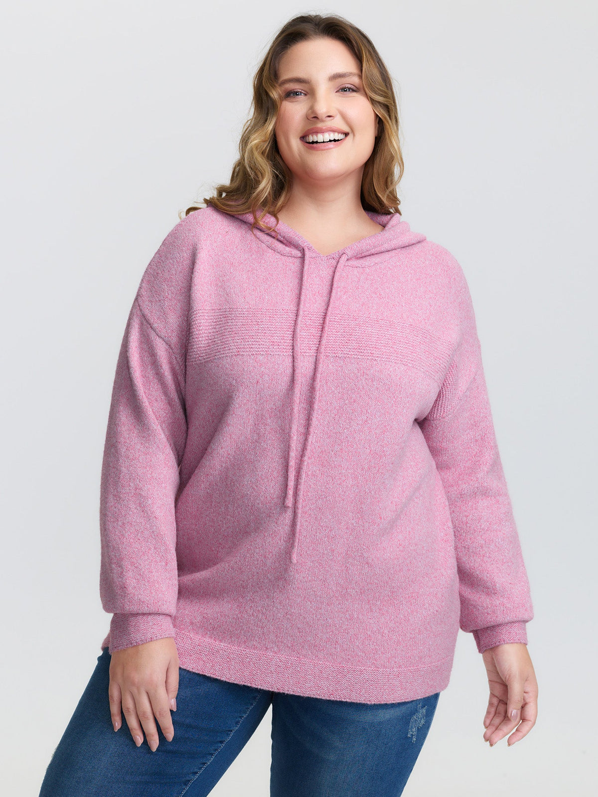 Textured Hooded Relaxed-Fit Pullover