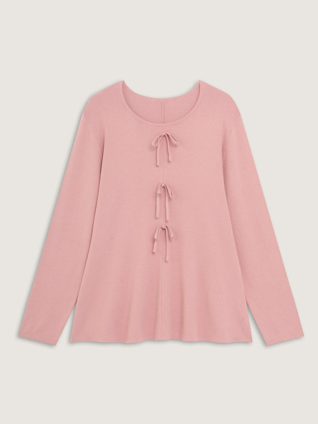 Bowknot Cinched-Waist A-Line Pullover