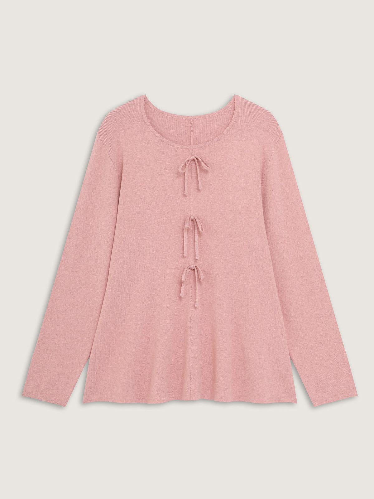 Bowknot Cinched-Waist A-Line Pullover