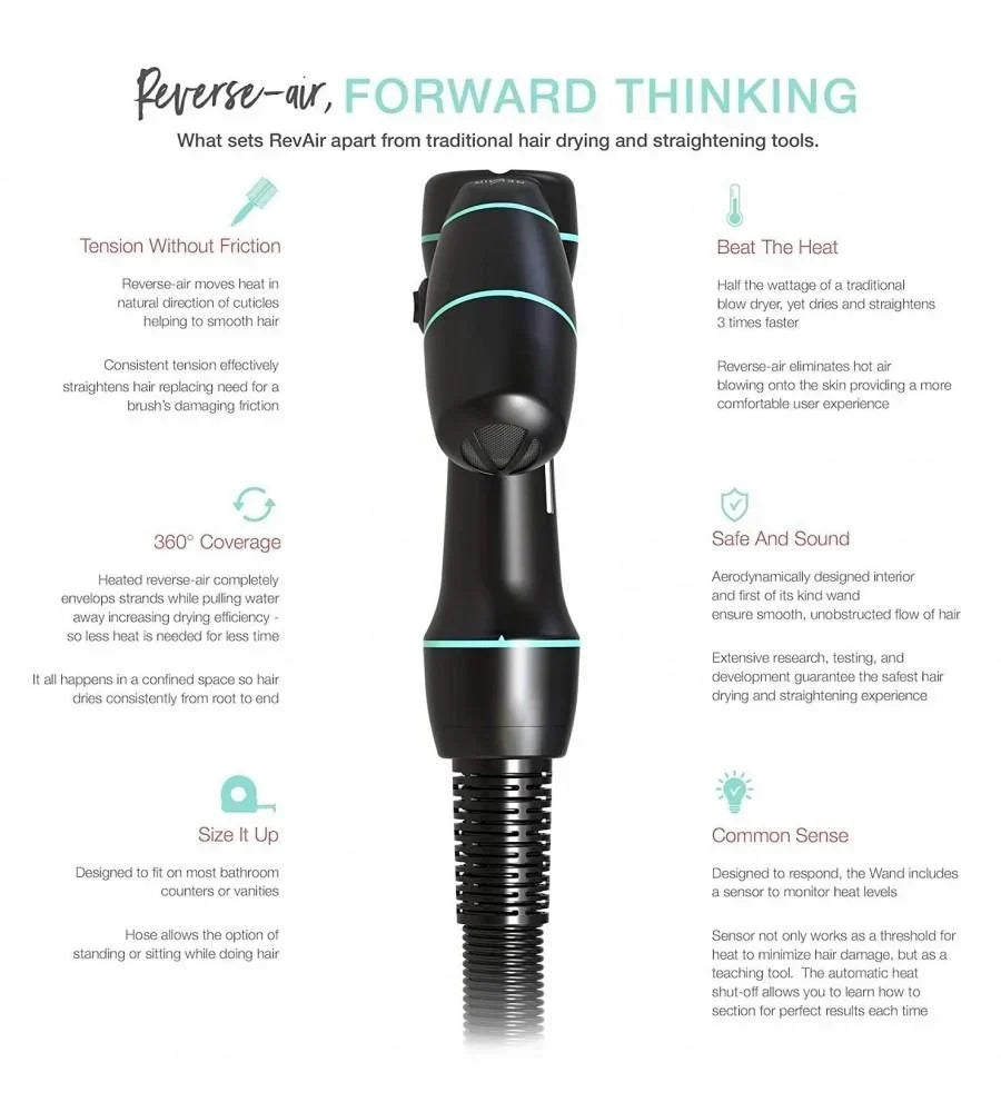 REVAIR Reverse Air Hair Dryer | Easily dry and straighten hair