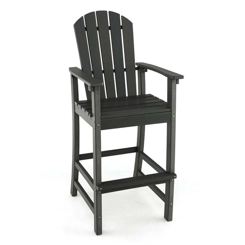 Outdoor Hdpe Tall Adirondack Chairs With Armrests Amp Footrest 30Quot Counter Height Bar Stools For Garden Backyard - Comfortable And Ergonomic Design
