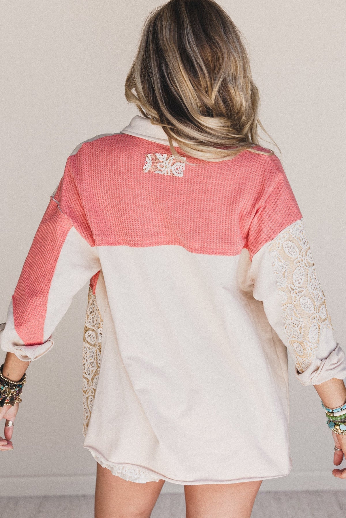 Azaria Button Down Top - Coral