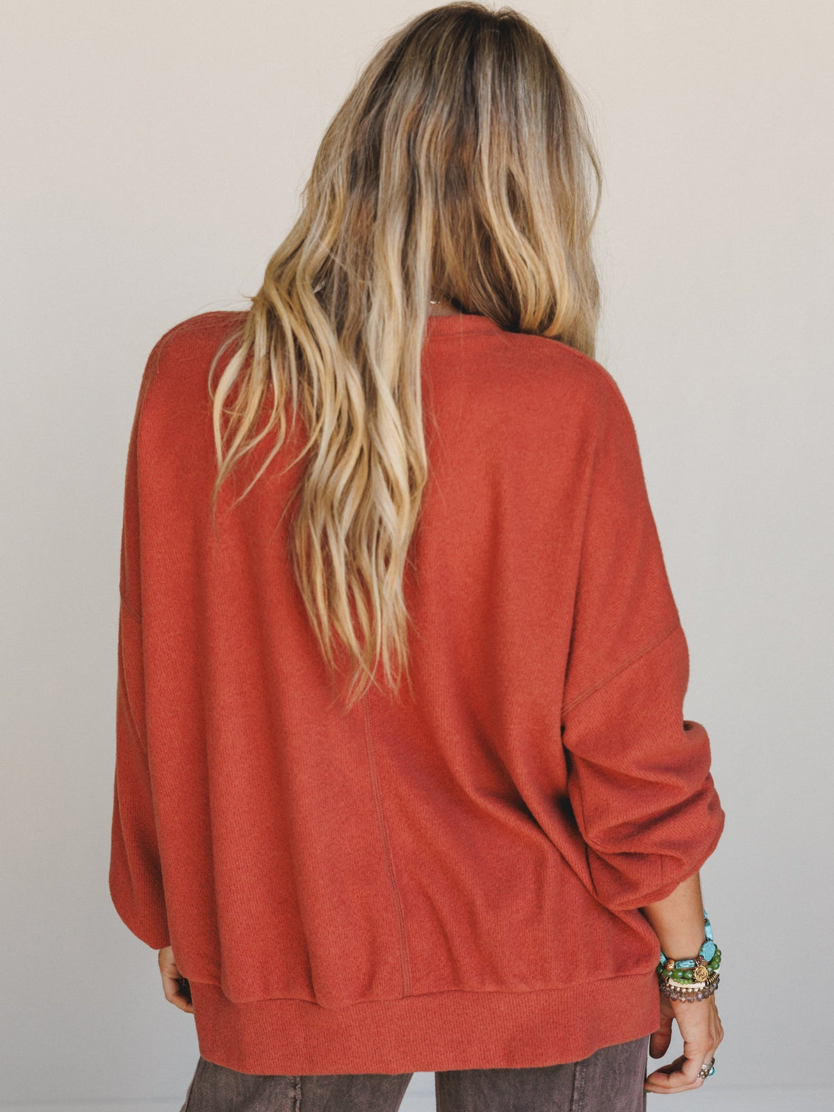 The Nest Brayden Oversized Pullover - Rust