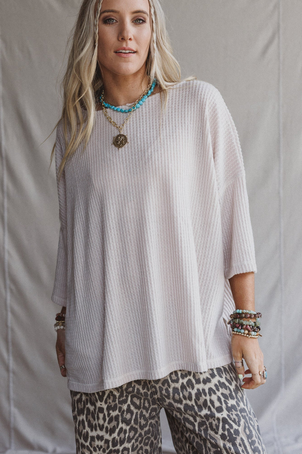 The Nest Airis Long Sleeve Top - Oatmeal