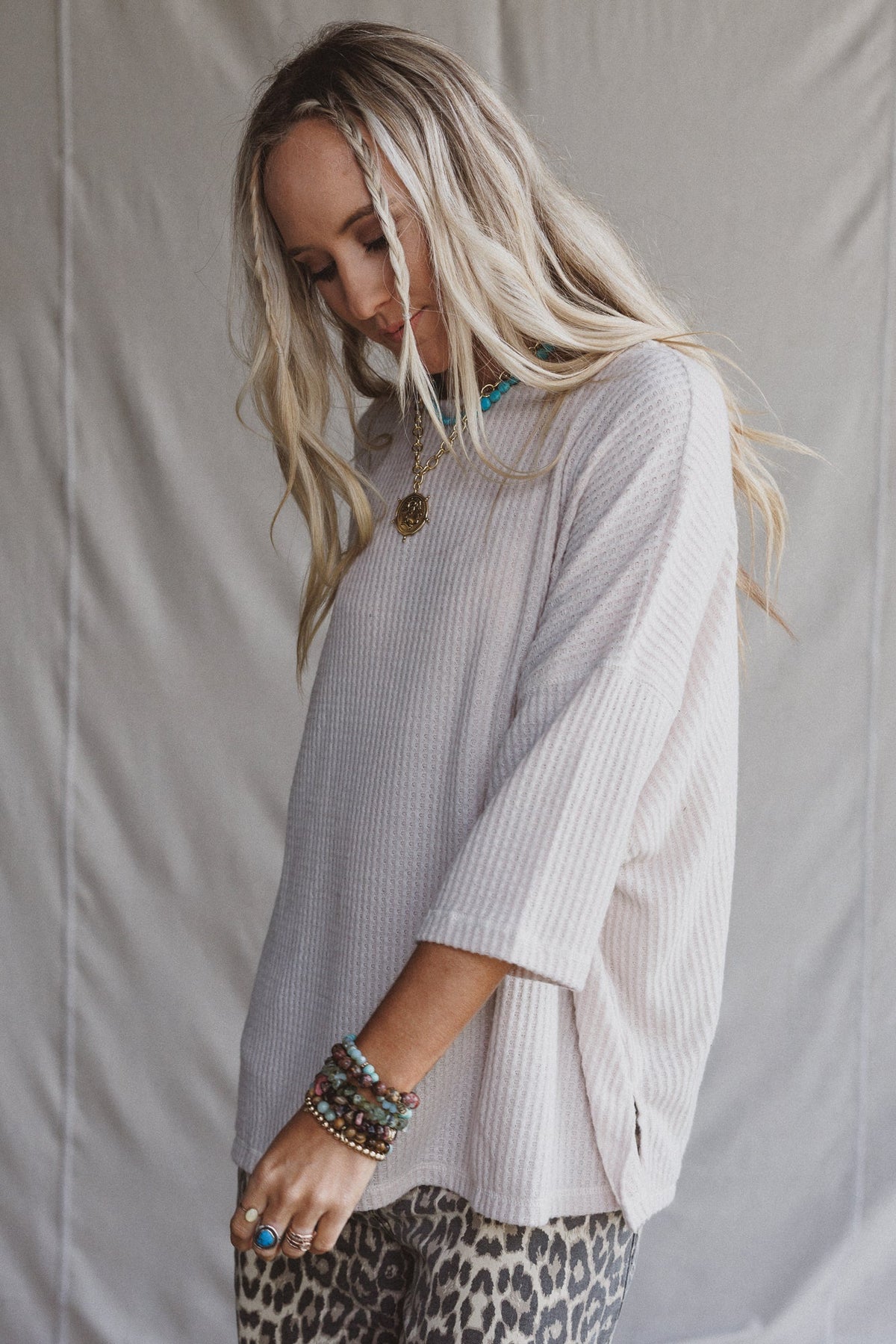 The Nest Airis Long Sleeve Top - Oatmeal
