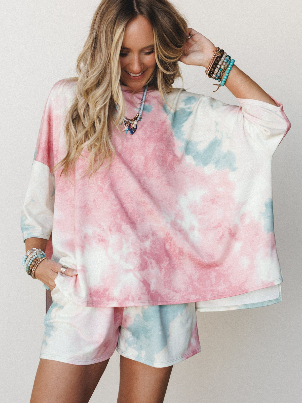 The Nest On The Daily Oversized Slit Top - Tie Dye