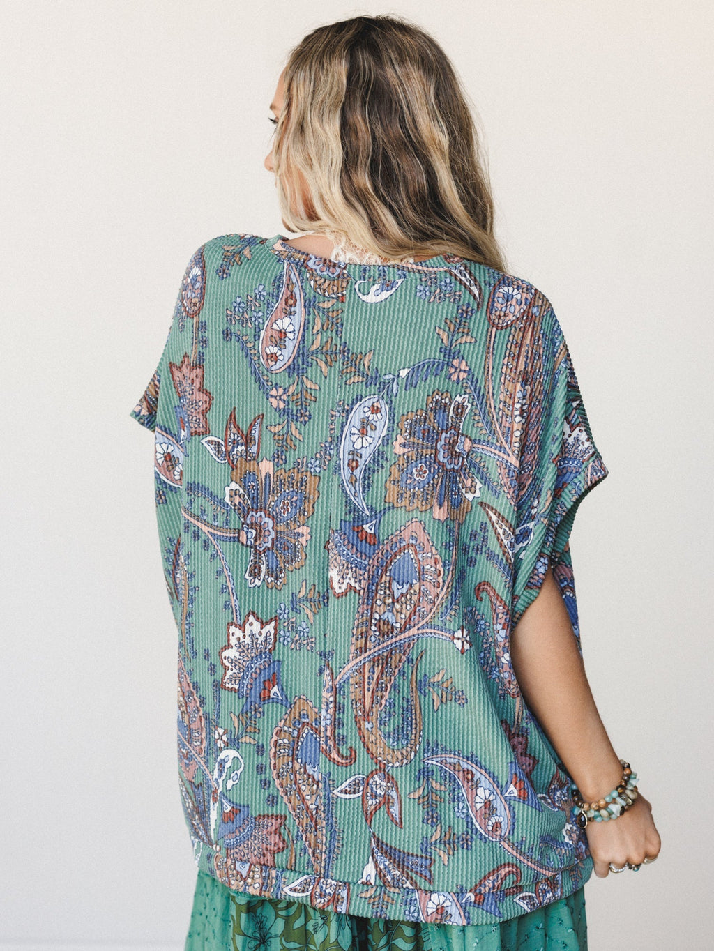 The Nest Moon Glow Texture Knit Top - Olive Vintage