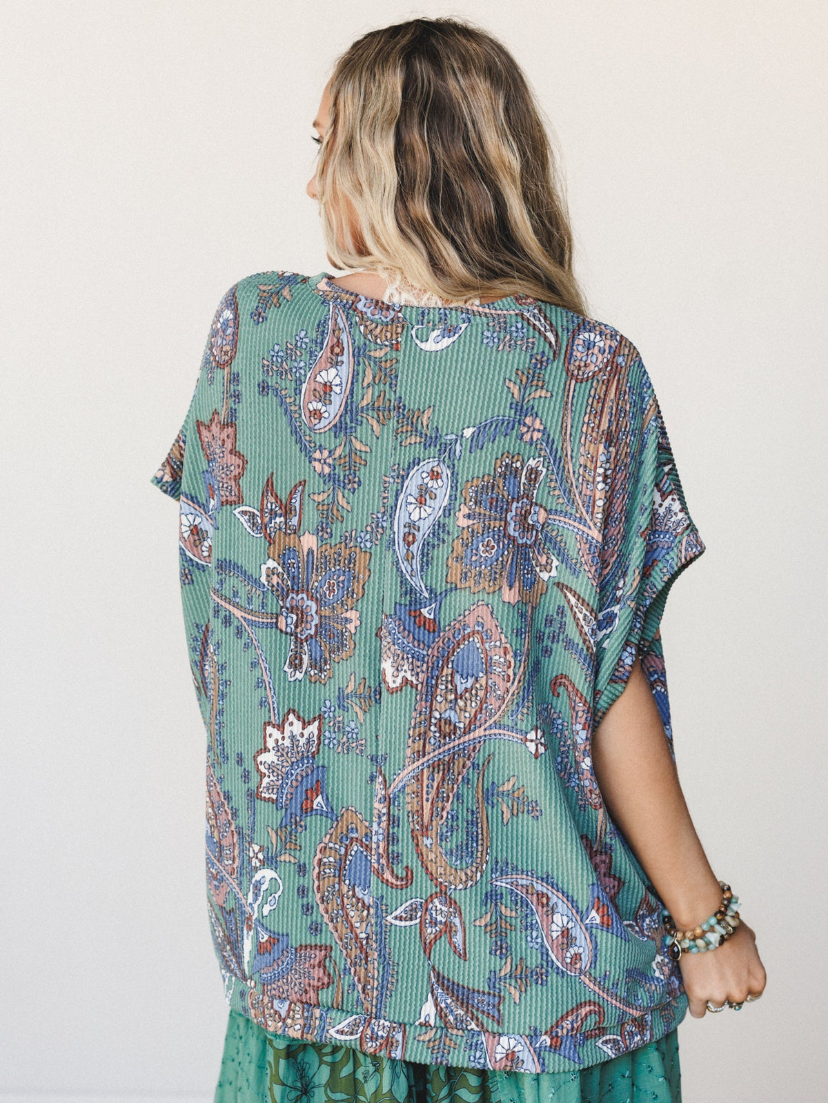 The Nest Moon Glow Texture Knit Top - Olive Vintage