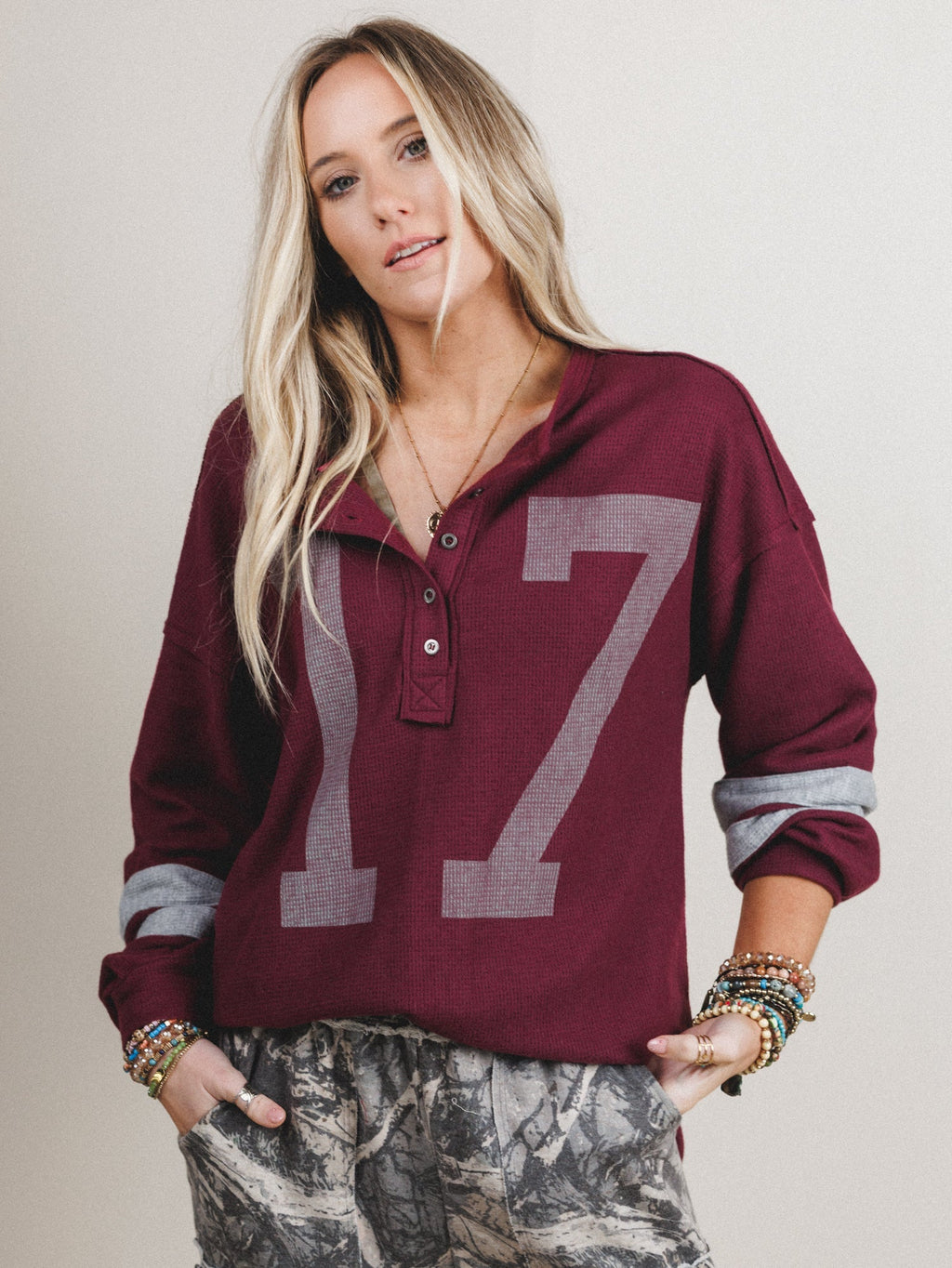 Home Team Long Sleeve Top - Burgundy