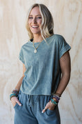 Basic Charm Short Sleeve Top - Jade