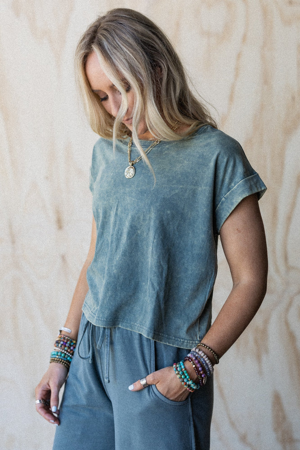 Basic Charm Short Sleeve Top - Jade