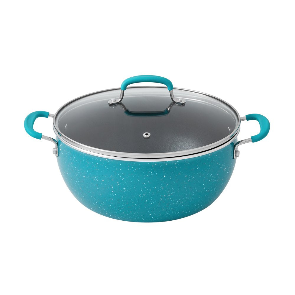 The Pioneer Woman Brilliant Blooms 38-Piece Cookware Set, Teal �C Complete Kitchen Solution with Floral Design